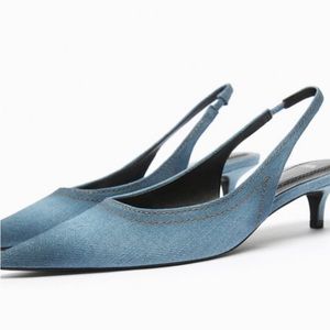 Heeled Denim Slingback